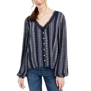 Hippie Rose Crochet Trim Blouse